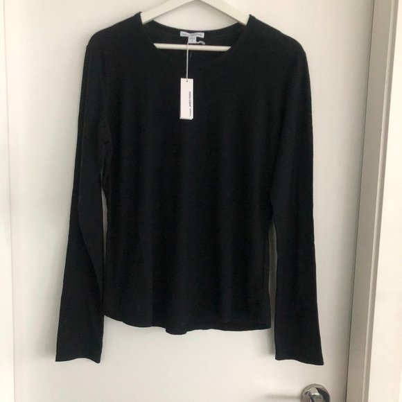 James Perse Long Sleeve Crew Neck Tee in Black - Picture 5 of 8